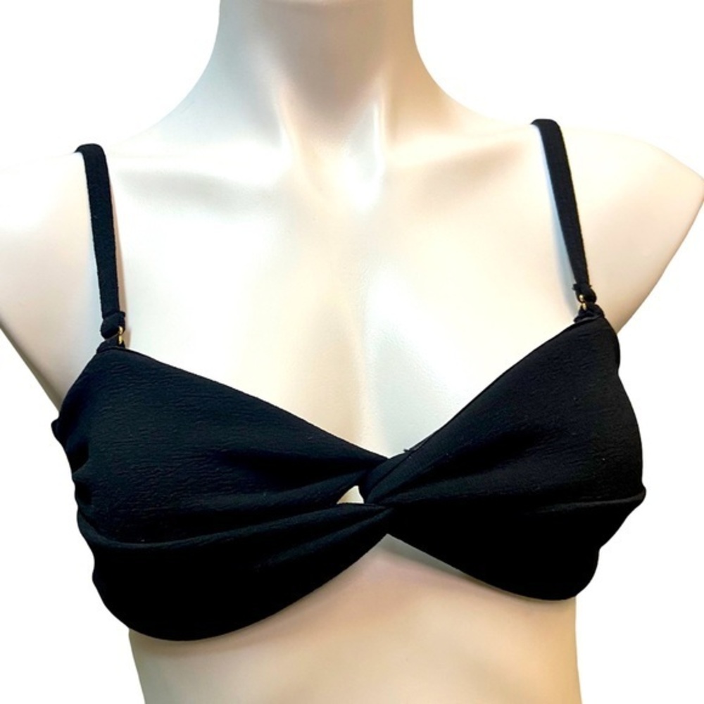 Lover bird black twist bikini top